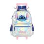 Imagem de Mochila Com Carrinho Prata Stitch Disney Holográfica Luxcel