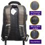 Imagem de Mochila com Trava Anti Furto Notebook Viagem Passeio Trabalho com Bolsos Reforcada 