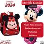 Imagem de Mochila Costas Escolar Infantil Minnie Orelhas 3D Idade Pré Escola Confortável Poliéster Resistente e Durável