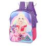 Imagem de Mochila Costas Escolar Tamanho 14 Infantil Barbie Violeta - luxcel