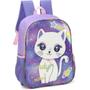 Imagem de Mochila Costas Infantil Escolar Menina Gata Cindy Roxo Luxcel