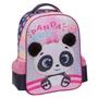 Imagem de Mochila Costas Infantil Feminina Panda Com Chaveiro Pom Pom 13'' - MIF5314-13