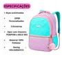 Imagem de Mochila Costas Infantil Juvenil Love Estrelas Pompom Chaveiro Escolar Just Menina Denlex