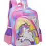 Imagem de Mochila Costas Infantil Menina Unicornio Com Chifre Glitter