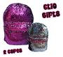 Imagem de Mochila Costas Rosa e Prata Paete Fashion Clio Girls