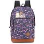 Imagem de Mochila Costas Snoopy Estampa Floral Peanuts Violeta Juvenil