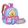 Imagem de Mochila Costas Ursinho Pooh Creche Disney Estojo Duplo