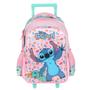 Imagem de Mochila De Carrinho Escolar Infantil Stitch Rosa