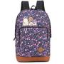 Imagem de Mochila de Costas Alças Snoopy Floral Roxa Violeta Original