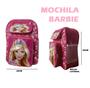 Imagem de Mochila de Costas Barbie Meninas Exclusiva Bolsa Infantil Porta Lápis Bolso P/ Garrafa TAM G