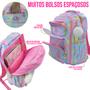 Imagem de Mochila de Costas Bolsa Escolar Grande P/ Menina Feminina Colorida Desenho P/ Notebook Resistente - Princesa Luxo Moda