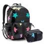 Imagem de Mochila De Costas + Estojo Duplo Estrelas Preto Funpacks