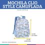 Imagem de Mochila de Costas Feminina Camuflada Azul Juvenil Clio Girls