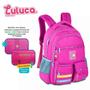 Imagem de Mochila De Costas Luluca Original Clio LU24600, Chaveiro, Bolso Antifurto, Compartimento Notebook Tablet