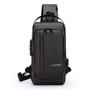 Imagem de Mochila de Ombro Transversal Compacta Unilateral USB Trava de Código Á prova d'água