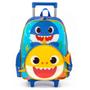 Imagem de Mochila de Rodinha Baby Shark Azul Escuro Infantil - Luxcel