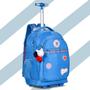 Imagem de Mochila De Rodinhas Lancheira Estojo Rebecca BonBon Azul Escolar Infantil