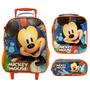 Imagem de Mochila de Rodinhas M com Lancheira e Estojo Mickey Azul