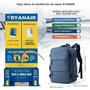 Imagem de Mochila de Viagem Unissex 40x20x25cm - Ideal para Avião (Ryanair) e Escola