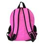 Imagem de Mochila Escolar 4 Divisões Feminina Ls Bolsas Em Nylon Amassado Rosa Pink Com Preto