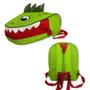 Imagem de Mochila Escolar Alça Acolchoada Infantil Dinossauro Verde