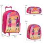 Imagem de Mochila Escolar Barata Barbie Rodinhas Lancheira Infantil