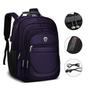 Imagem de Mochila Escolar Bolsa Executiva Grande Fone Ouvido Roxo