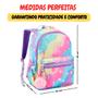 Imagem de Mochila Escolar Bolsa Juvenil Feminina Colorida Tie Dye Love