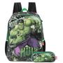 Imagem de Mochila Escolar De Alças Incrível Hulk + Estojo Duplo Marvel