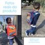 Imagem de Mochila escolar de costas infantil pequena carro hot wheels estampada pré escola luxcel