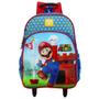 Imagem de Mochila Escolar De Rodinhas 2 Bolsos Super Mario Infantil - Azul