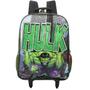 Imagem de Mochila Escolar De Rodinhas Meninos Marvel O Incrivel Hulk