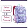 Imagem de Mochila Escolar Denlex com Bolso Frontal Lateral Resistente Volta as Aulas Faculdade Universidade