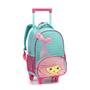 Imagem de Mochila Escolar Infantil 4 Bolsos Estampas 3D 16" Com Rodinhas e Alças Animais Sereia Seanite