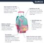Imagem de Mochila Escolar Infantil 4 Bolsos Estampas 3D 16" Com Rodinhas e Alças Animais Sereia Seanite