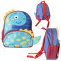 Imagem de Mochila Escolar Infantil Com Alças Reforçadas Para Menino Estudar Dinossauro Azul