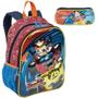 Imagem de Mochila Escolar Infantil Costas Mickey Mouse Tam M Carro Estojo Duplo