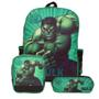 Imagem de Mochila Escolar Infantil Hulk Menino Passeio Costas Verde