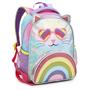 Imagem de Mochila escolar Infantil menina gatinha arcoiris 42 Cm de costa grande - Denlex