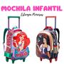 Imagem de Mochila Escolar Infantil Princesa de Rodinhas Menina Bolsa Resistente Impermeável