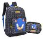 Imagem de Mochila Escolar Infantil Sonic Gamer Costas Grande + Estojo