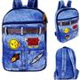 Imagem de Mochila Escolar Juvenil Jeans Despojado Estilo Patches Tw707