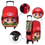 Imagem de Mochila Escolar Menino Super Mario Vermelha Rodinha Toys 2U