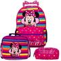 Imagem de Mochila Escolar Minnie Menina Rodinha + Lancheira + Estojo