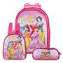 Imagem de Mochila Escolar Princesas Bolsa Rodinha Kit Lancheira+Estojo