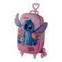 Imagem de Mochila Escolar Roda Tripla 3D Stitch Rosa Infantil Meninas