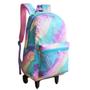 Imagem de Mochila Escolar Rodinhas Colorida Denlex For Girls Tie Dye