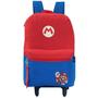 Imagem de Mochila Escolar Rodinhas Super Mario Bros Cogumelo Infantil