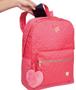 Imagem de Mochila Feminina Capricho Bolsa Faculdade Escolar Anti Furto Meninas Grande Costa Chaveiro Pom Pom Rosa Original