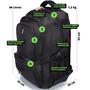 Imagem de Mochila Grande Masculina Feminina Reforçada para Trabalho Viagem com Entrada USB e Fone Preta